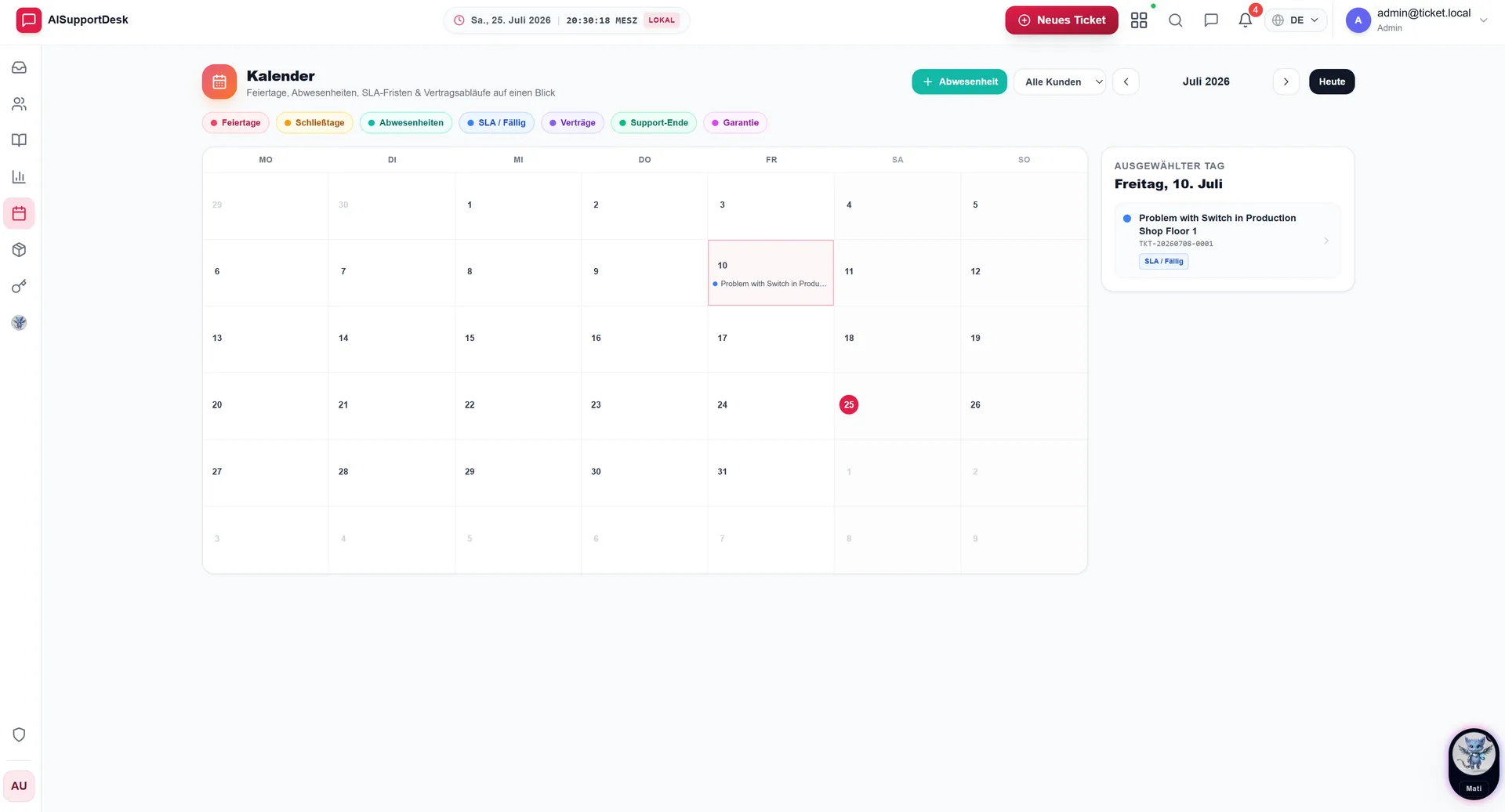 Team-Kalender: Termine, Einsätze und Fristen