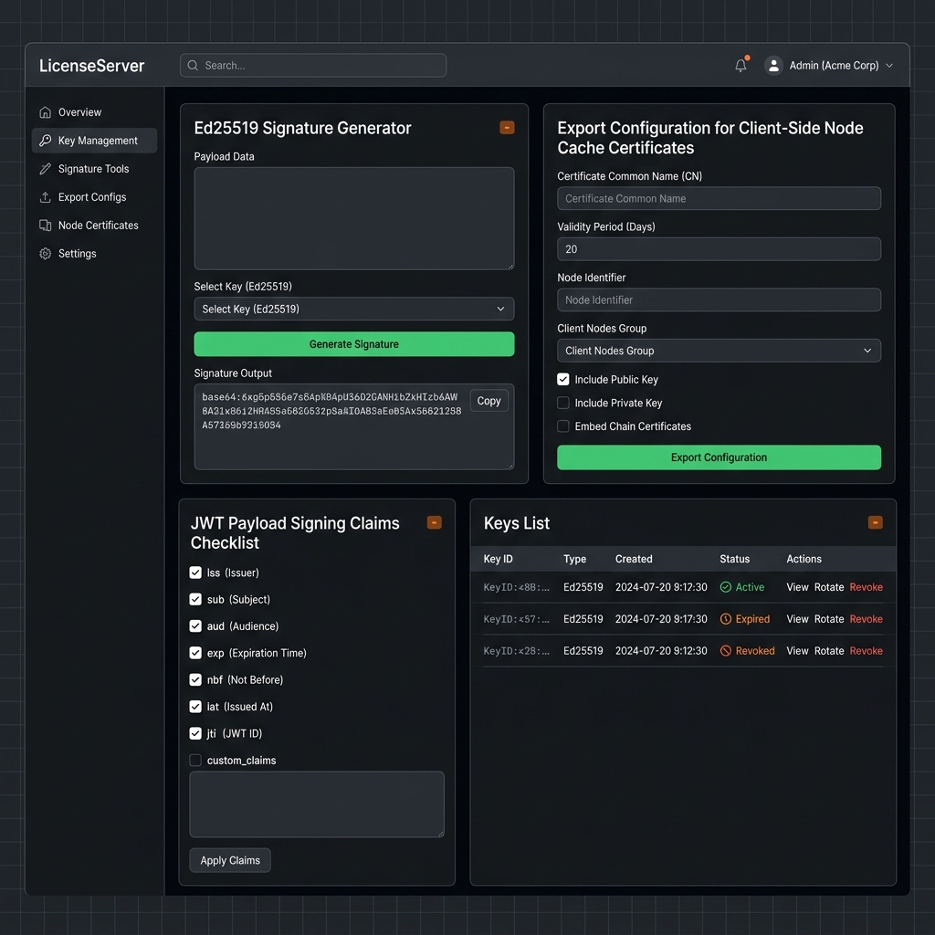 LicenseServer Offline Key Manager